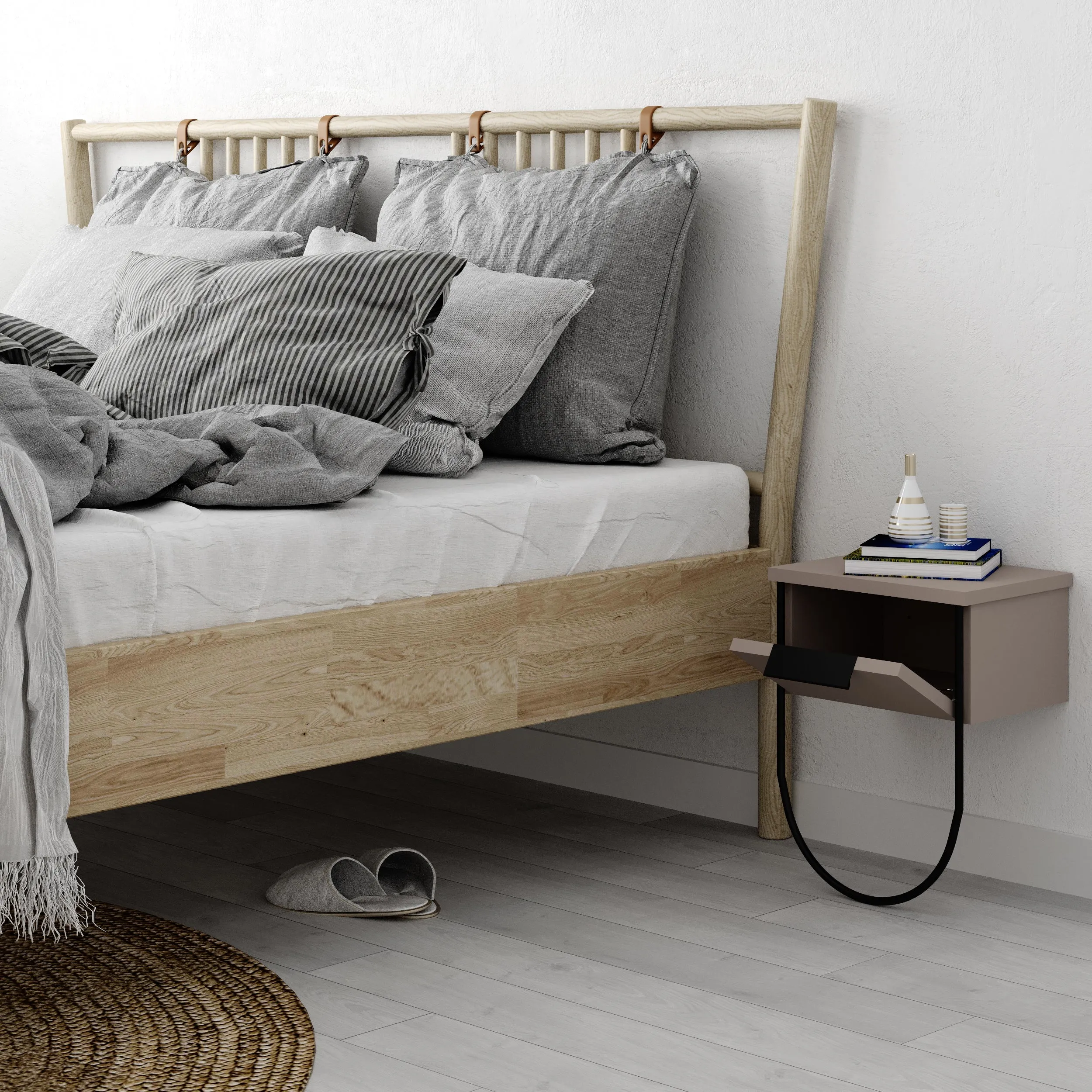 Norfolk Modern Bedside Table Bedroom Furniture W 33cm
