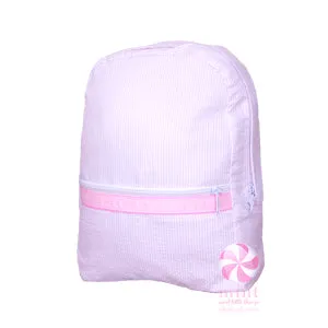Oh Mint Medium Seersucker Backpack