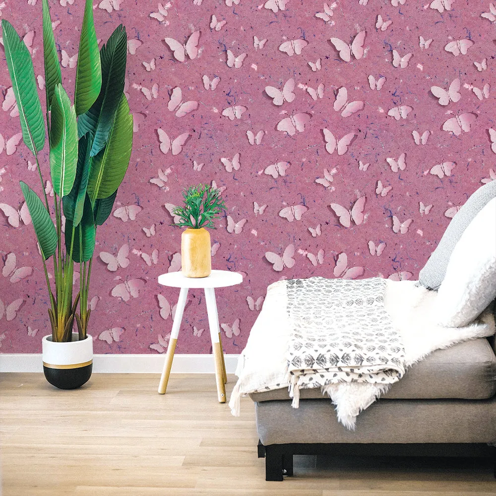 Papier Butterflies Peel & Stick Removable Fabric Wallpaper - Designed by Michigan Artists