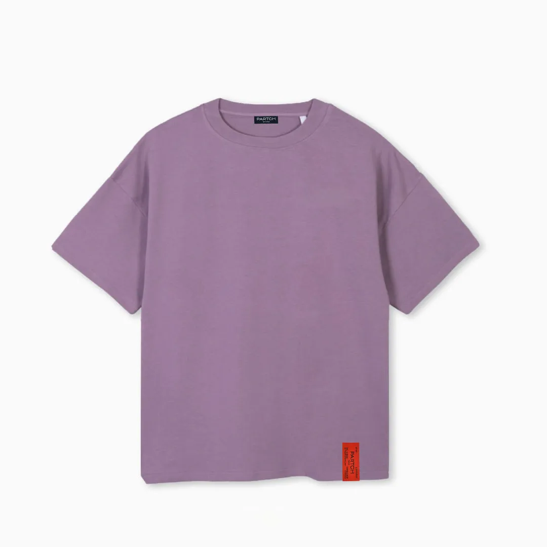 Partch Pop Love Oversized Tee Purple Cotton