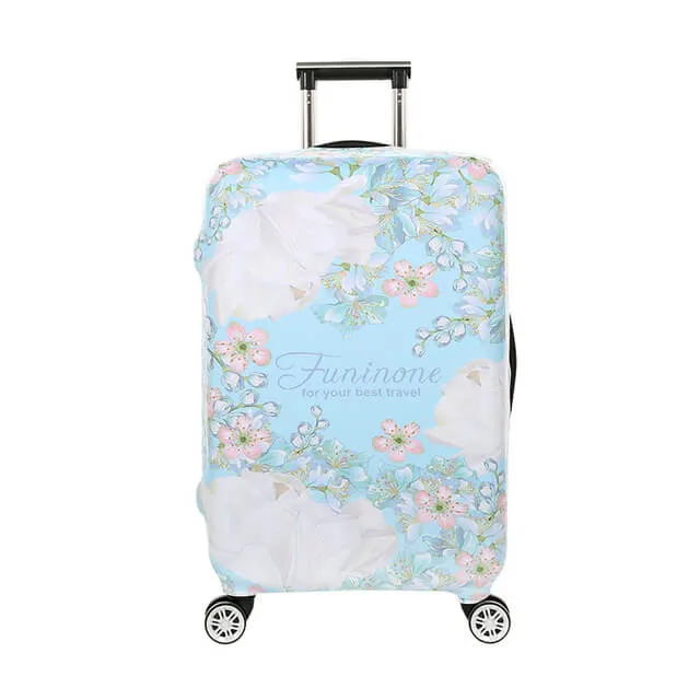Pastel Blue Flowers #1 | Standard Design | Luggage Suitcase Protective Cover