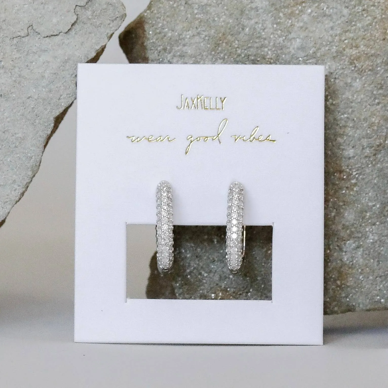 Pave' Hoop Earrings