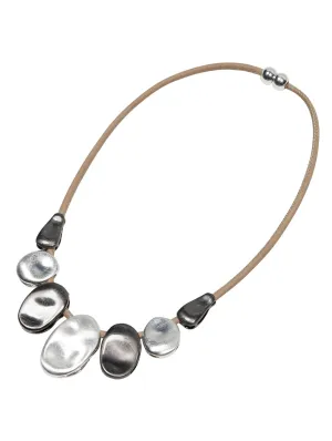 Pearly Metallic Bead Necklace