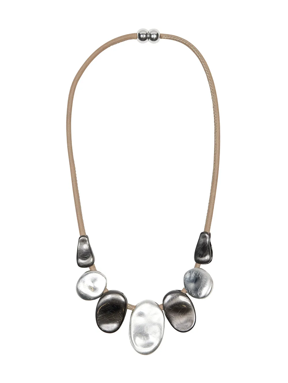 Pearly Metallic Bead Necklace