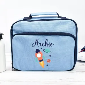 Personalised Rocket Lunch Bag, Space School Lunch Bag, Kids Space Cooler Bag, Boys School Lunch Bag Children Student, Back To School