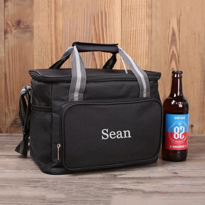 Personalized Beer Cooler Bag, Groomsmen Gift, Monogrammed Insulated Cooler Bag, Custom Gift for Men, Monogrammed Cooler Bag, Groom Gift