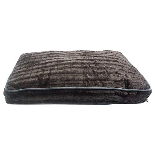 Pet Maison Faux Fur Cocoa Rectangle Pet Bed By Pet Maison For Unisex - 36 X 27 X 4 Inch Pet Bed  36 x 27 x 4 Inch