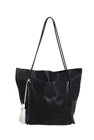 POCKET TOTE PURSE WITH TASSEL