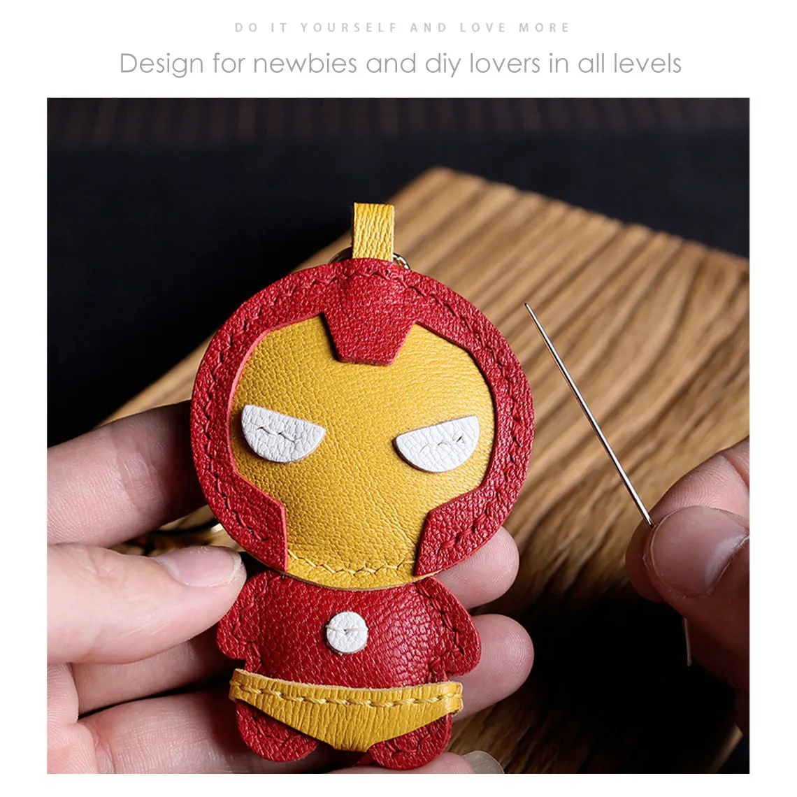POPSEWING® Leather Iron Men Keychain DIY Kit