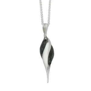 Preseli Bluestone Necklace Single Stone Twist Silver
