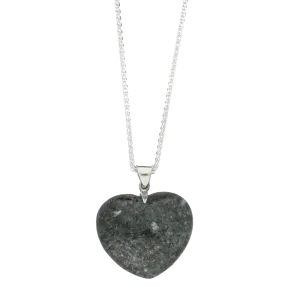 Preseli Bluestone Pendant Carved Heart Large Silver