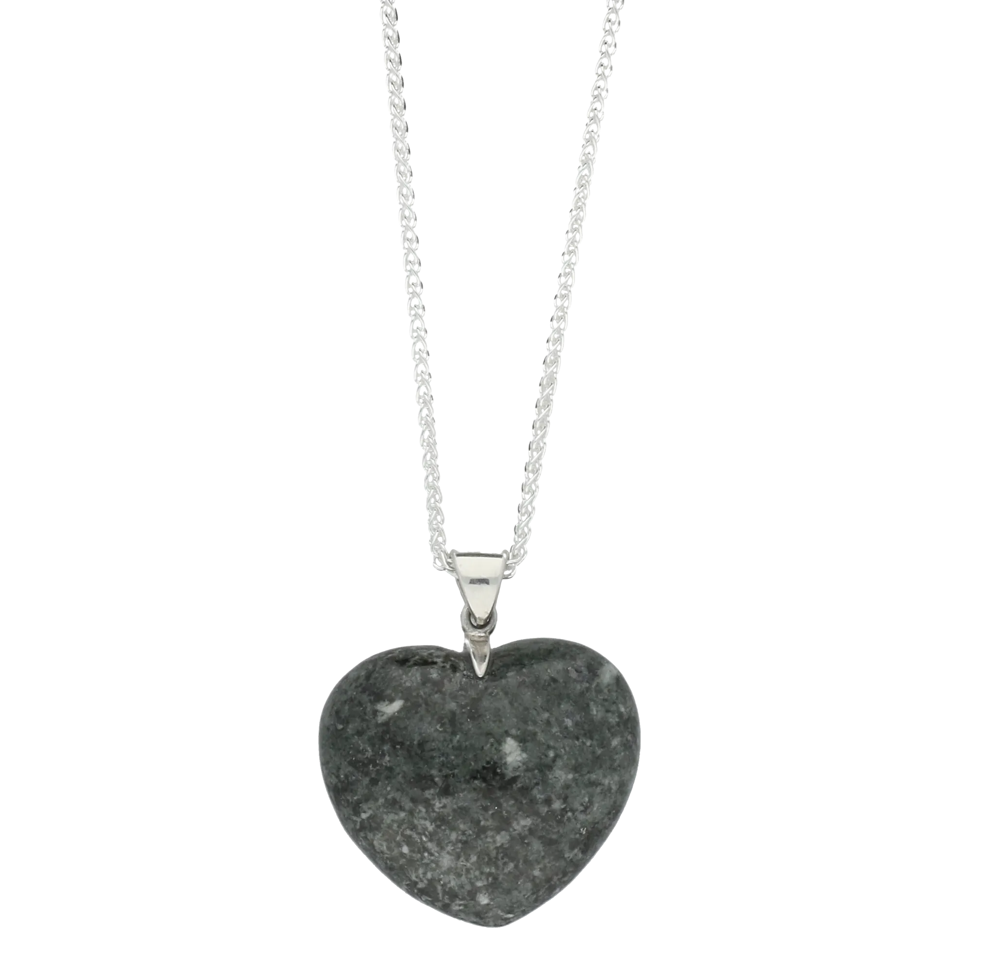 Preseli Bluestone Pendant Carved Heart Large Silver