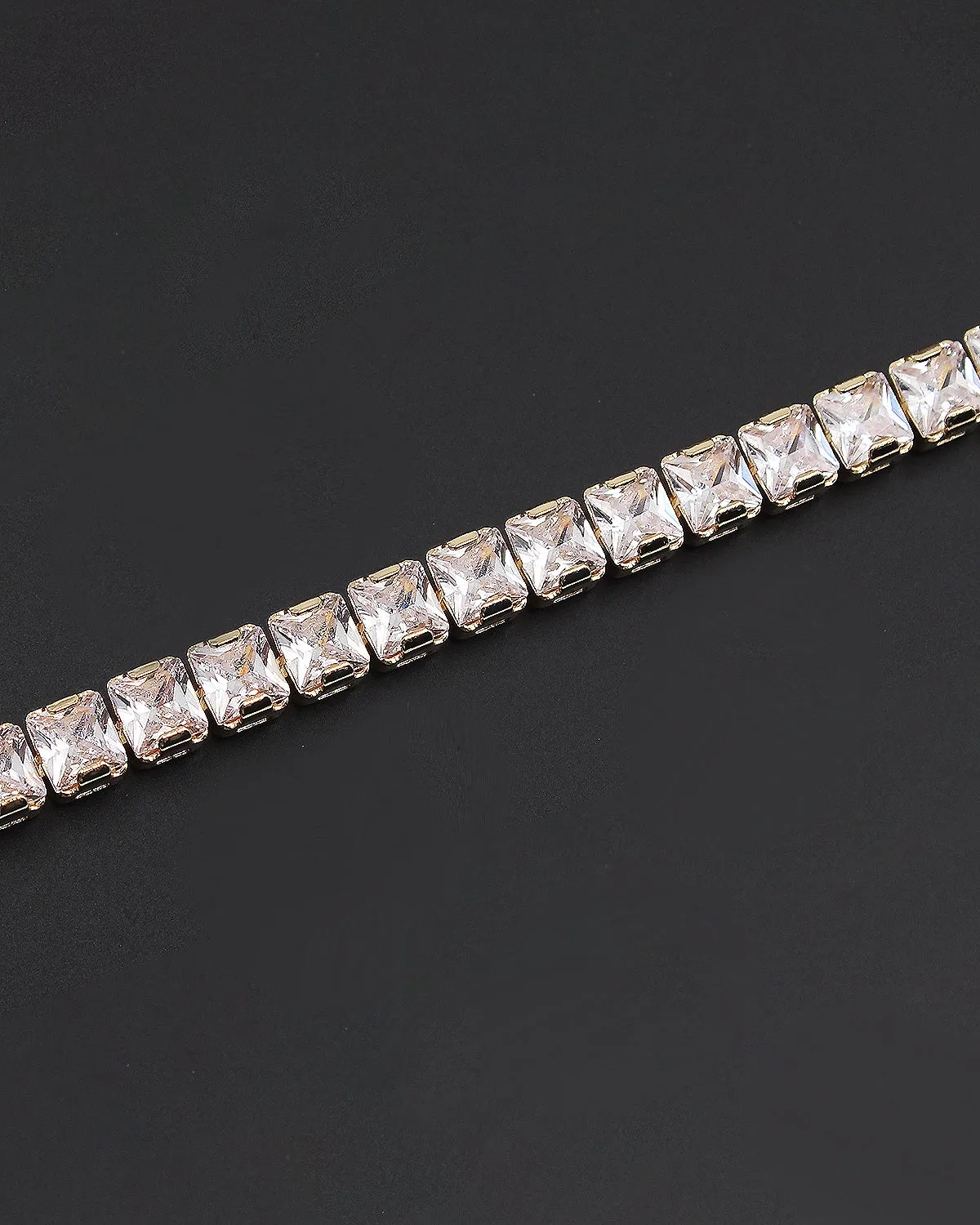 Princess Square Cut CZ Stone Tennis Bracelet
