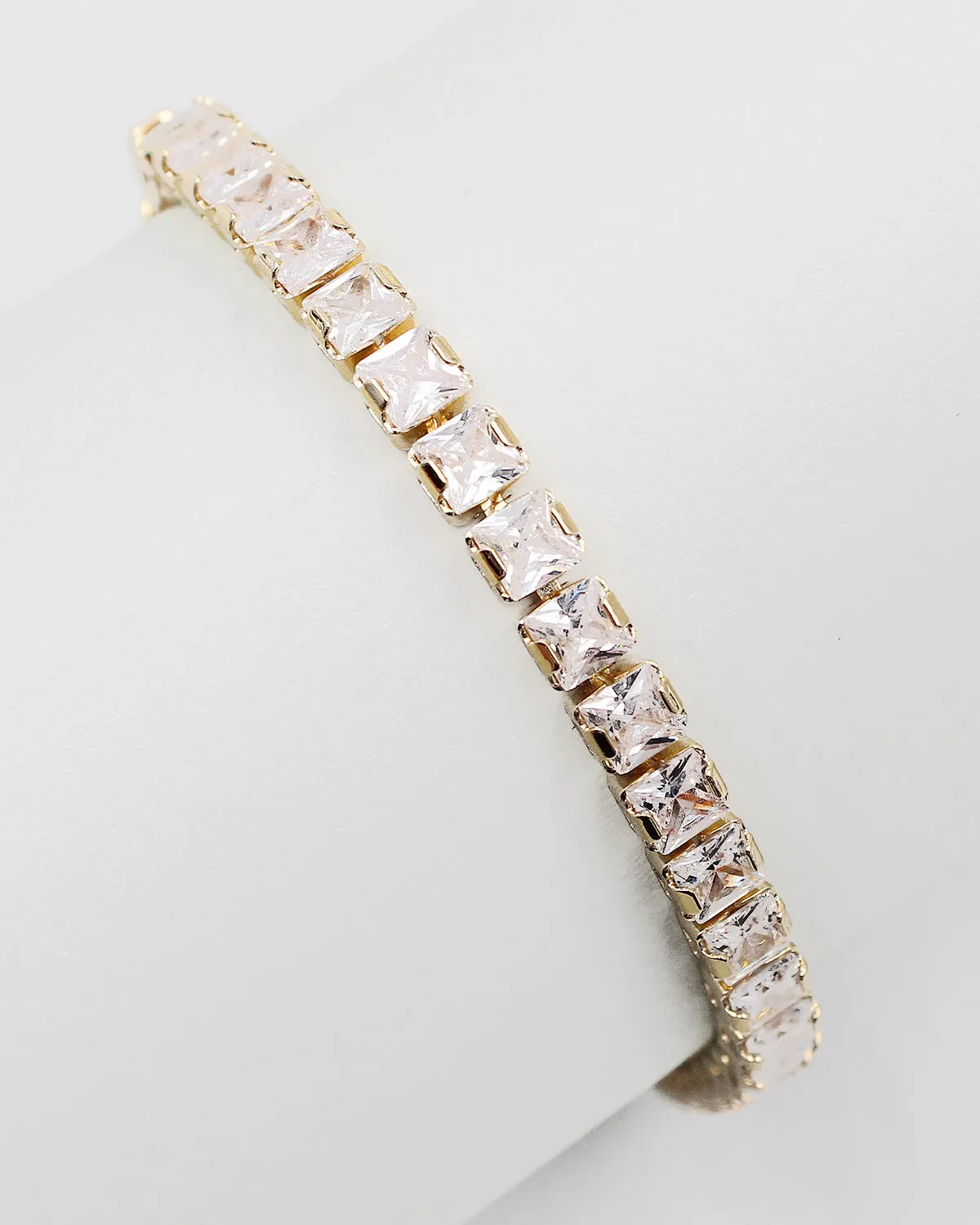Princess Square Cut CZ Stone Tennis Bracelet