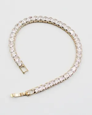 Princess Square Cut CZ Stone Tennis Bracelet