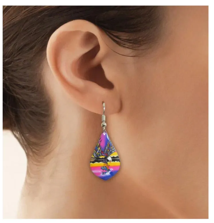 "Eagle" Dangle Earrings by Indigenous Artist Jessica Somers