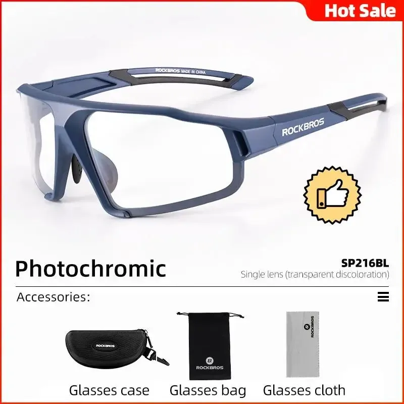 ROCKBROS Photochromic Cycling Glasses UV400 Polarized Sports Sunglasses for Men & Women, MTB Eyewear