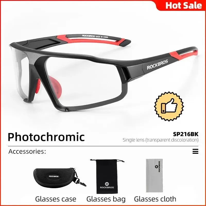 ROCKBROS Photochromic Cycling Glasses UV400 Polarized Sports Sunglasses for Men & Women, MTB Eyewear