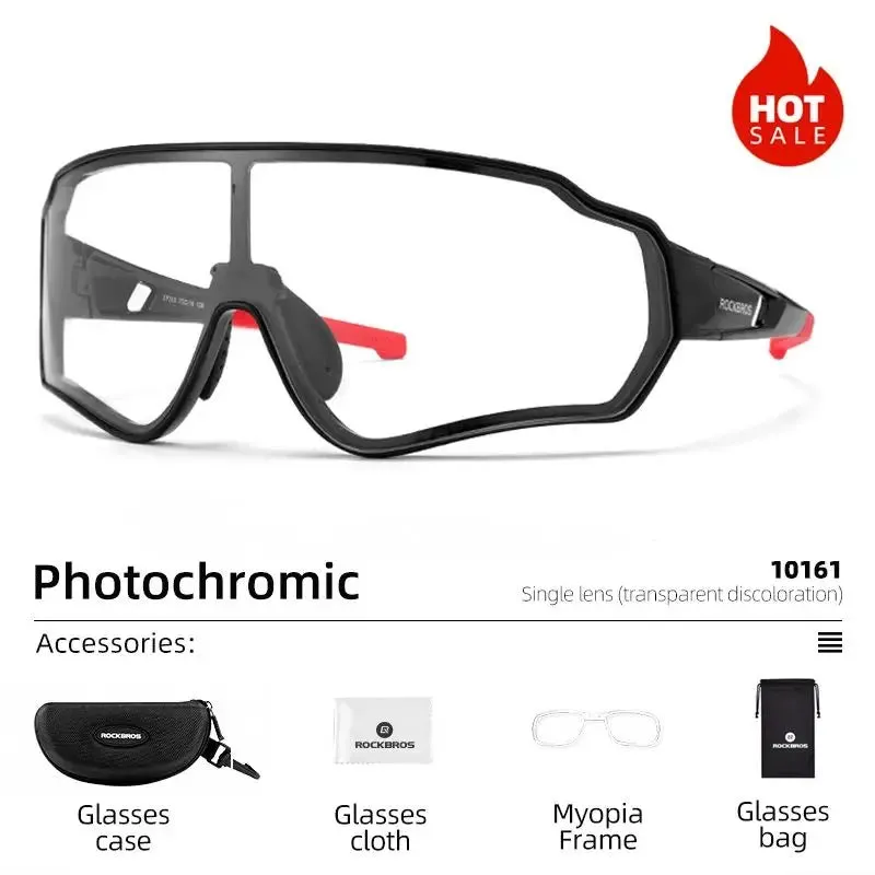 ROCKBROS Photochromic Cycling Glasses UV400 Polarized Sports Sunglasses for Men & Women, MTB Eyewear