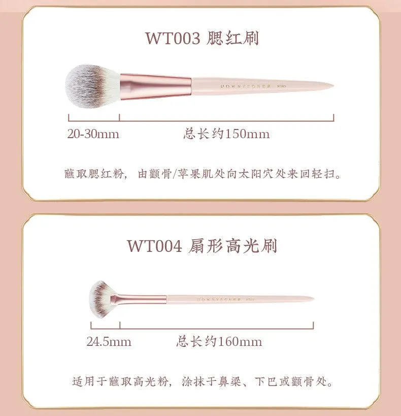 Rownyeon Misty Peach Makeup Brush 11-in-Set RY013