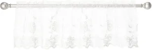Royalty Decorative Embroidered Sheer Lace Floral Decorative Window Treatment Rod Pocket Curtain Straight Valance