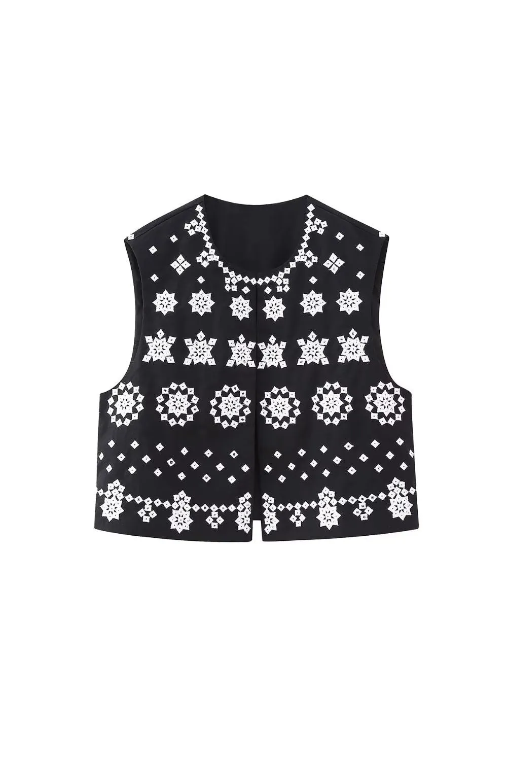 'Rylee' Embellished Mirror-Detail Vest Top