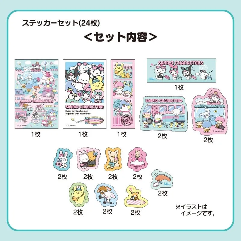 Sanrio Character 24-pc Mini Sticker Pack (Day at the Funfair Series)