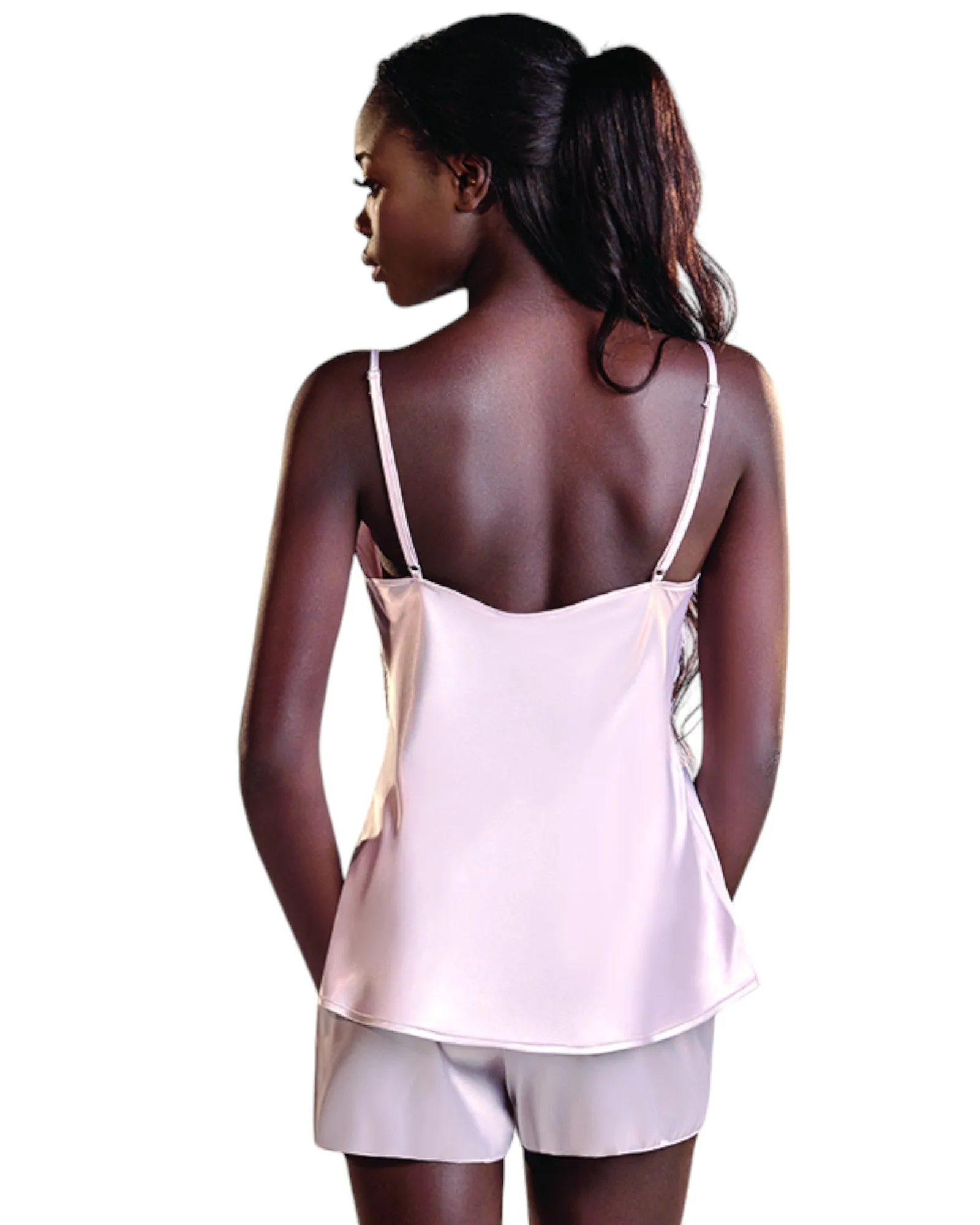 Satin Baby Doll Set with Underchest Embroidery