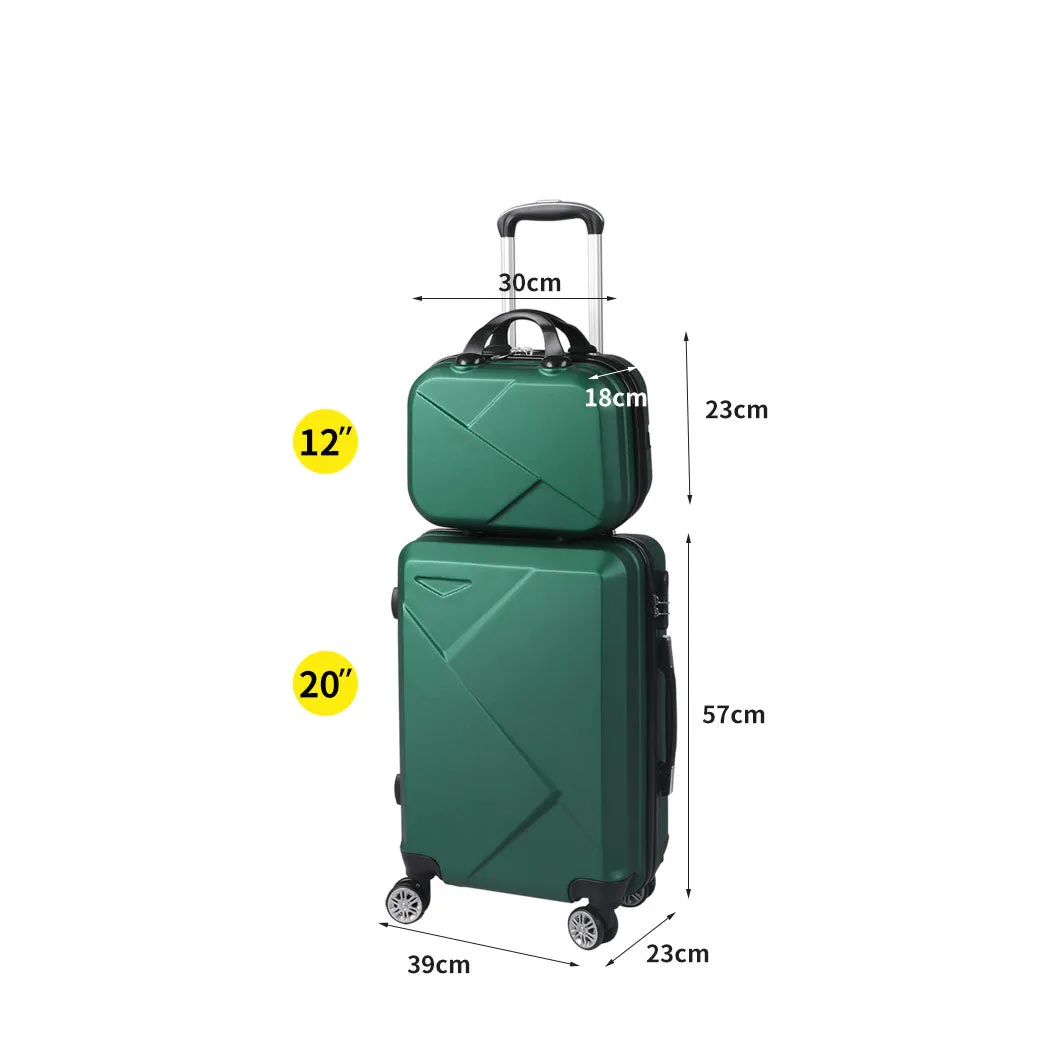 Set of 2 20"Travel Luggage Set - Green