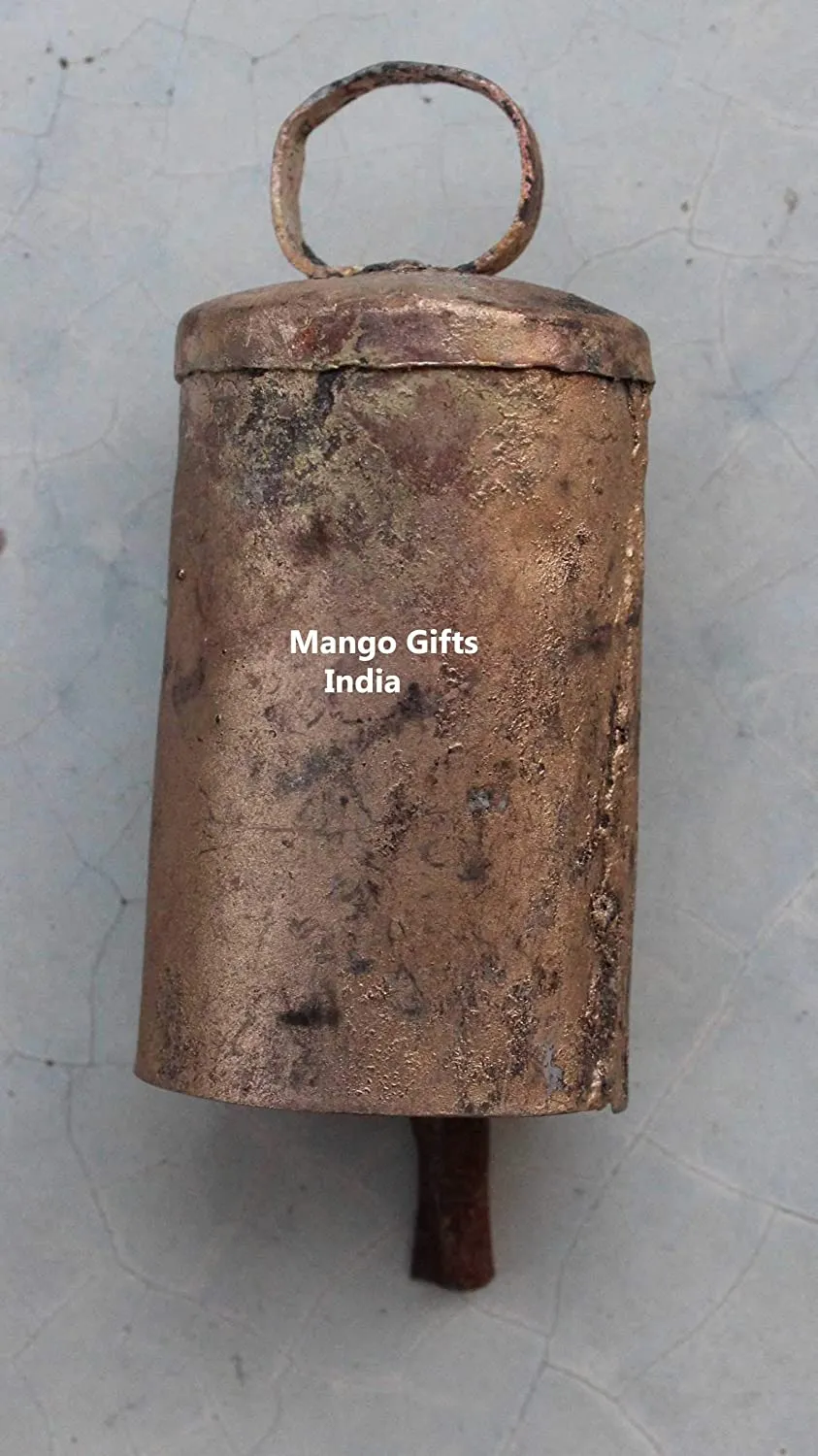 Shabby Chic Rustic Recycled Iron Bells 3.5" Inches Height Animal Bells From India