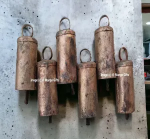 Shabby Chic Rustic Recycled Iron Bells 3.5" Inches Height Animal Bells From India
