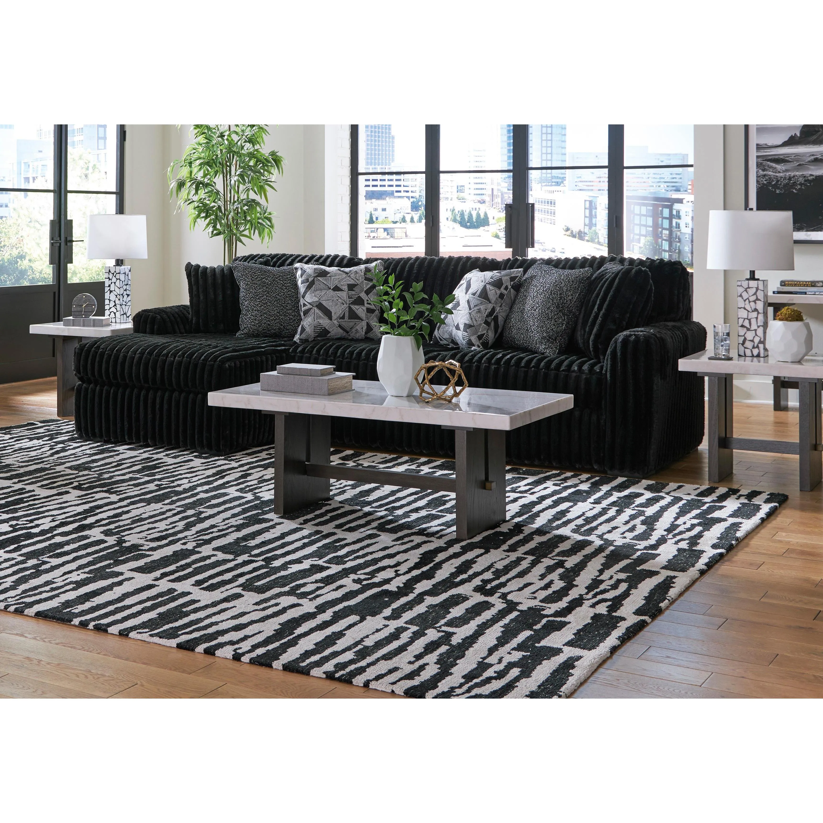 Signature Design by Ashley Midnight-Madness Fabric 2 pc Sectional 9810316/9810367