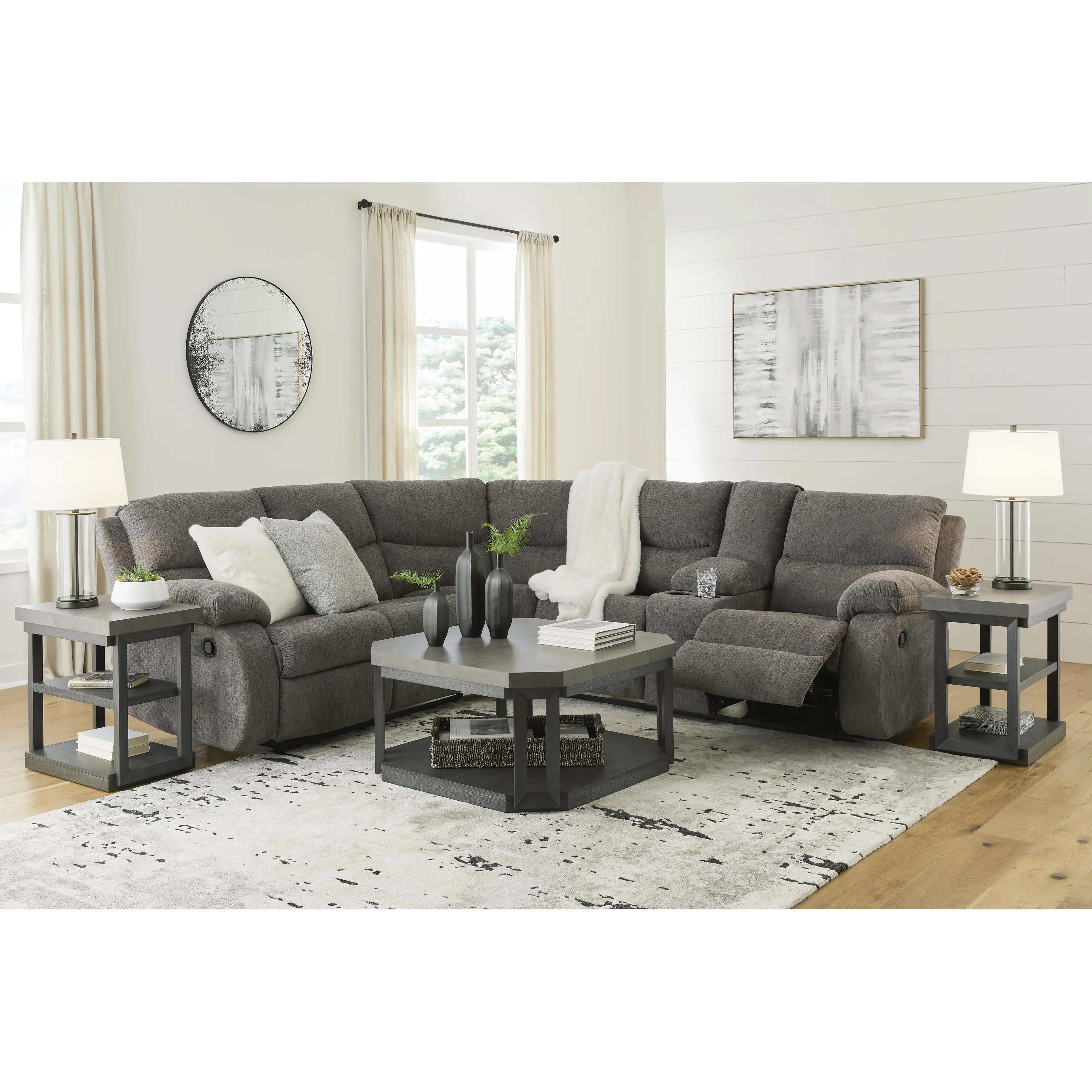 Signature Design by Ashley Museum Reclining Fabric 2 pc Sectional 8180748C/8180749C