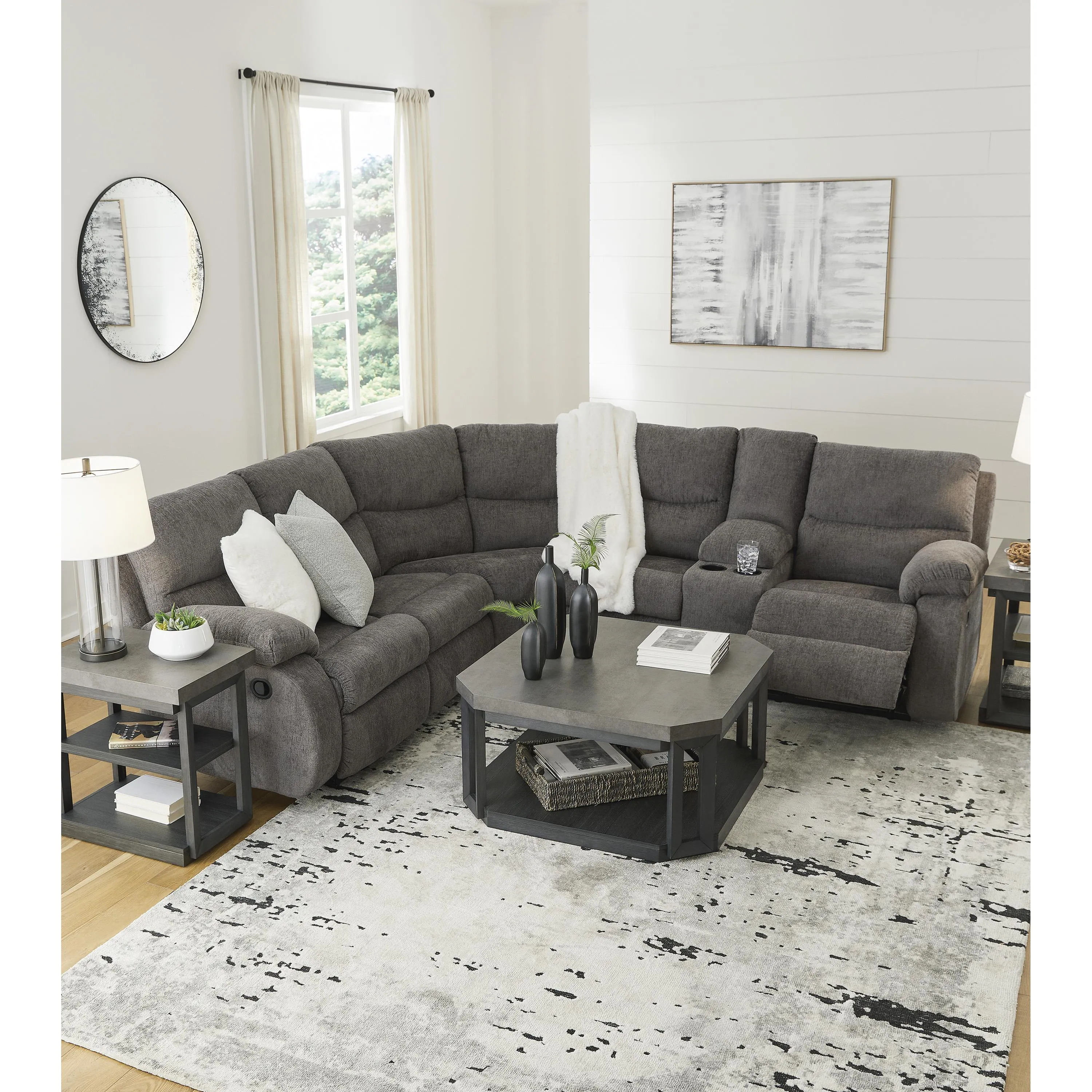 Signature Design by Ashley Museum Reclining Fabric 2 pc Sectional 8180748C/8180749C