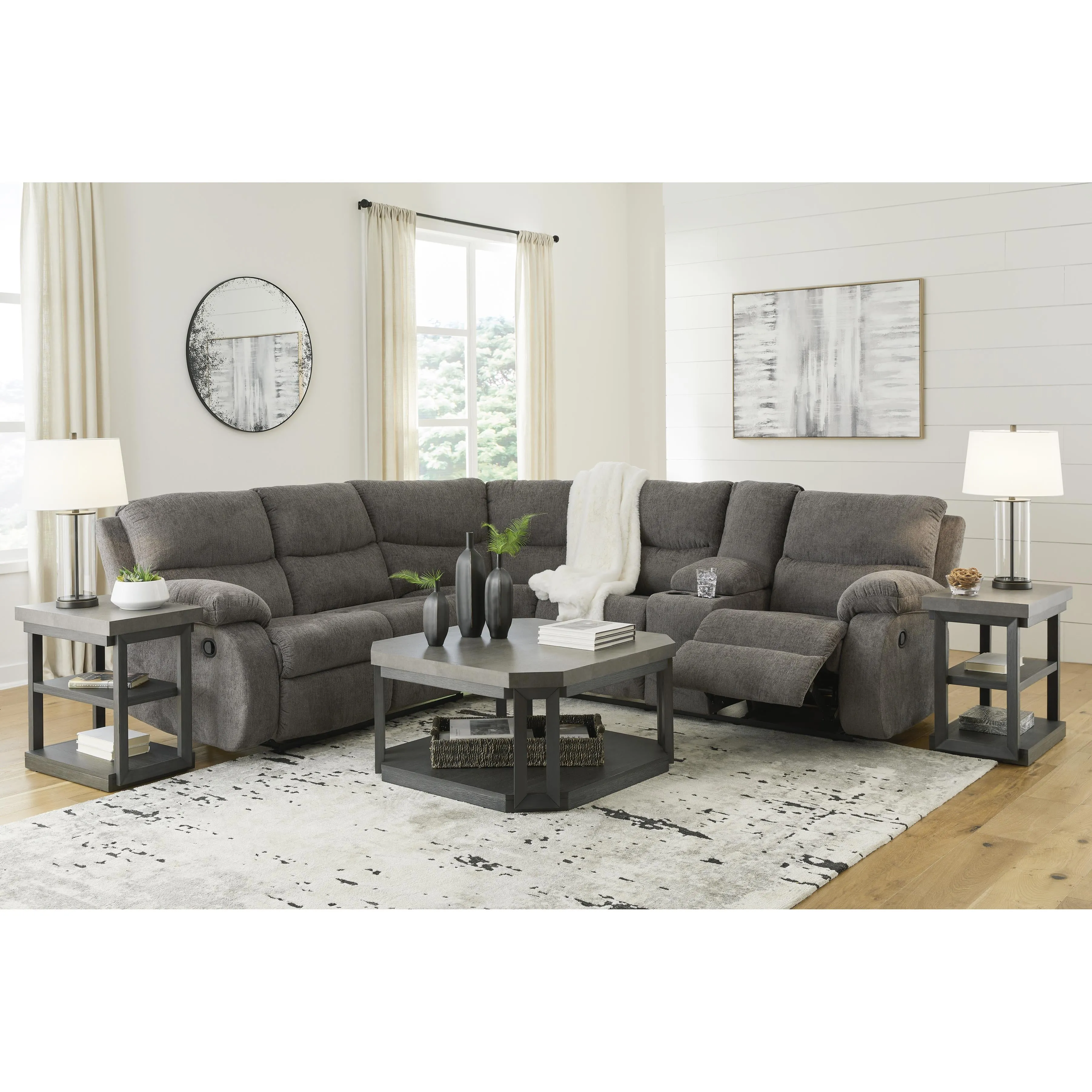 Signature Design by Ashley Museum Reclining Fabric 2 pc Sectional 8180748C/8180749C