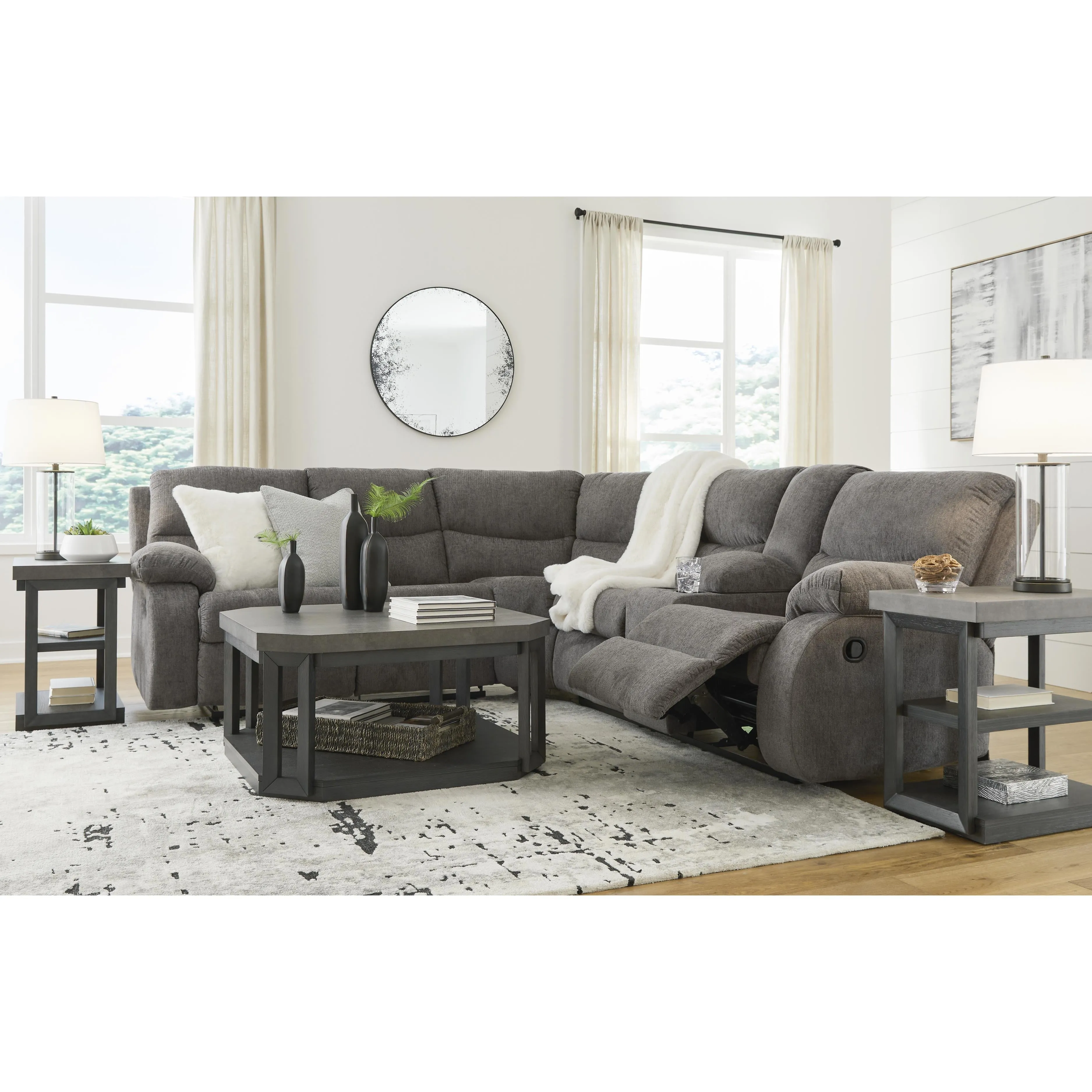 Signature Design by Ashley Museum Reclining Fabric 2 pc Sectional 8180748C/8180749C