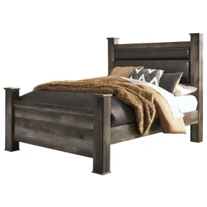 Signature Design by Ashley Wynnlow Queen Upholstered Poster Bed B440-67N/B440-64/B440-62/B440-98