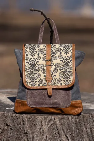 Small Canvas Backpack with Ornaments