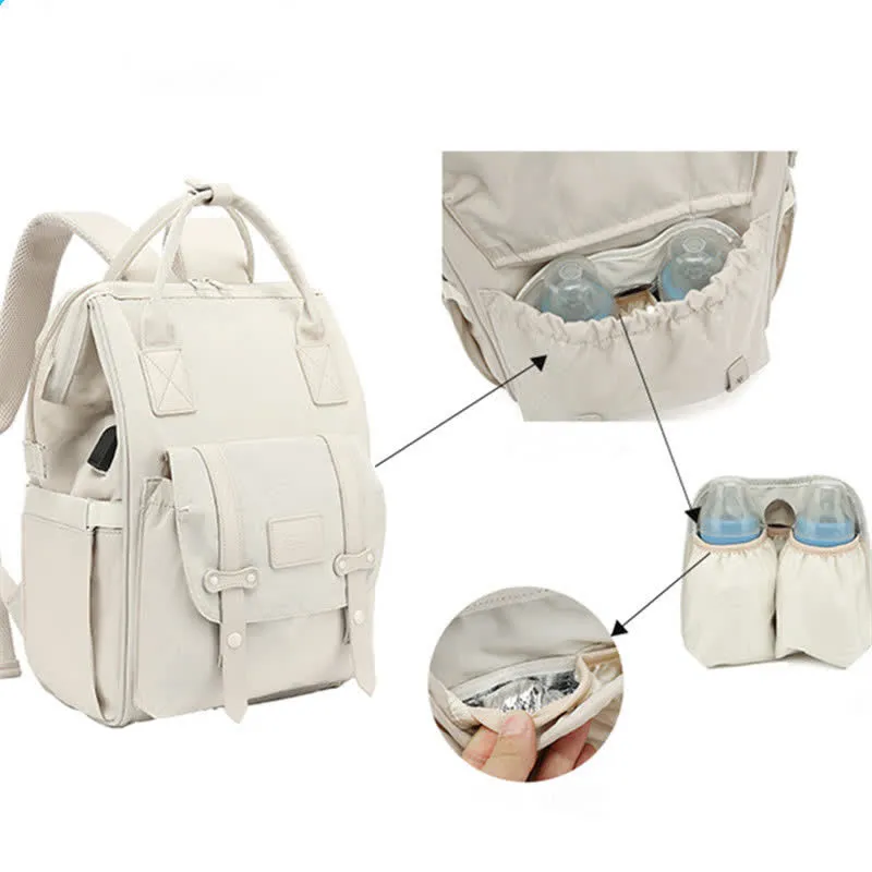 Solid Color Multi-functional Mommy Bag