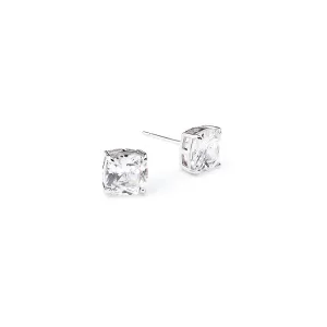 Solitaire CZ Cushion Earrings ( 0.8 CM )