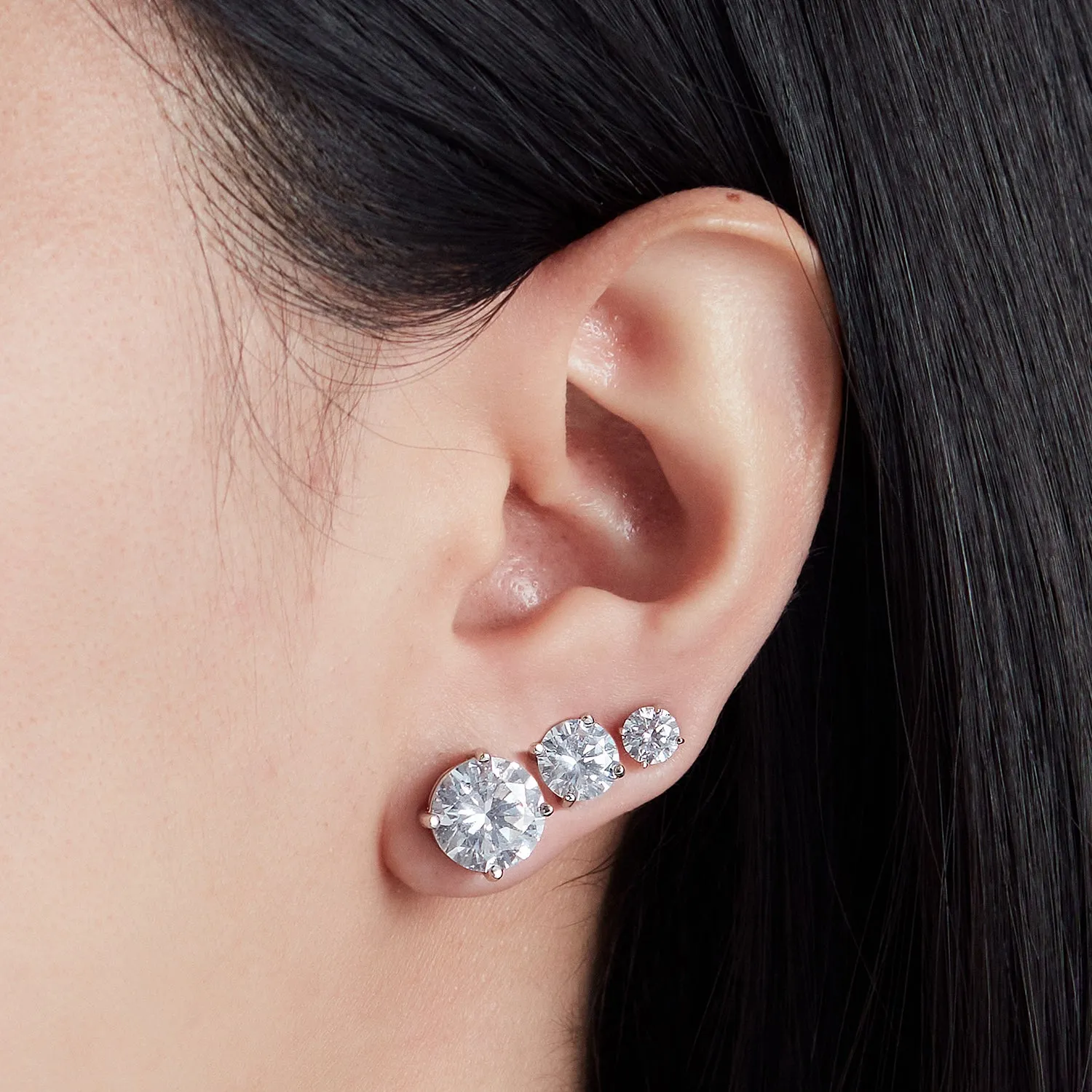 Solitaire CZ Earrings ( 0.5 cm )