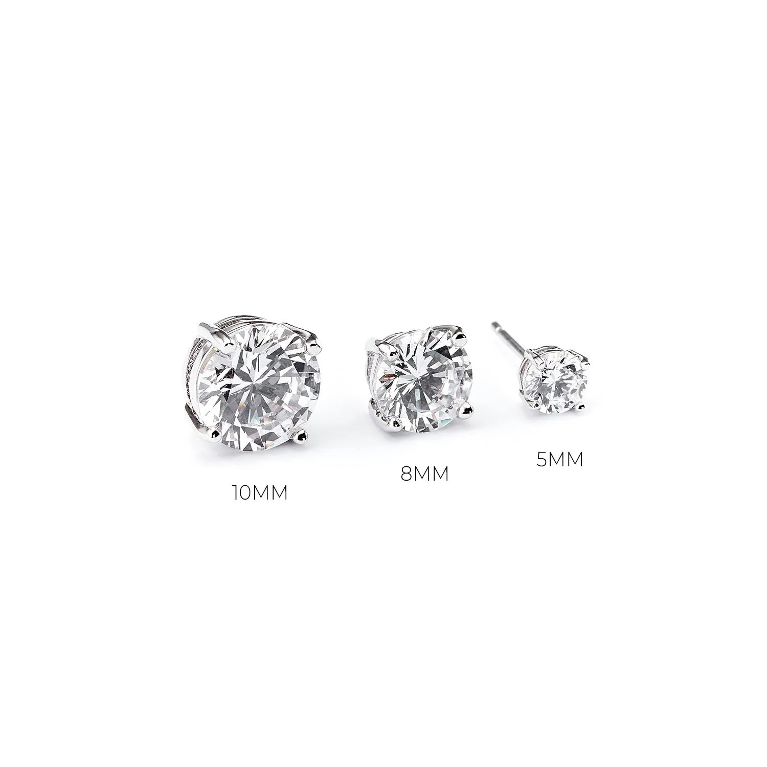 Solitaire CZ Earrings ( 0.5 cm )
