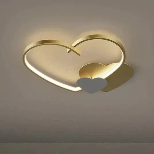 Sophie's Modern Simple Copper Heart-shaped LED Room Ceiling Lamp