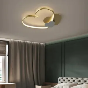 Sophie's Modern Simple Copper Heart-shaped LED Room Ceiling Lamp