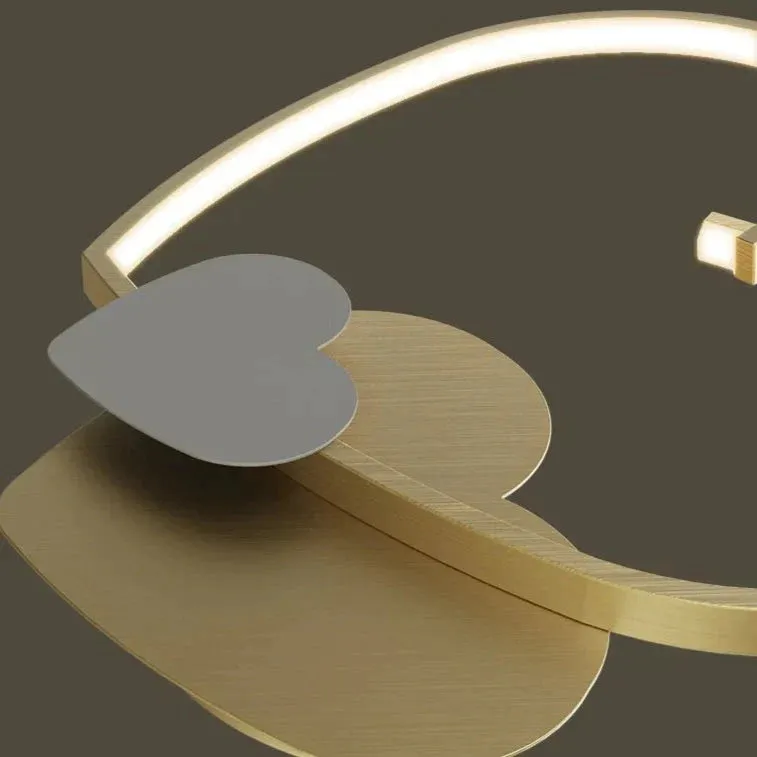 Sophie's Modern Simple Copper Heart-shaped LED Room Ceiling Lamp