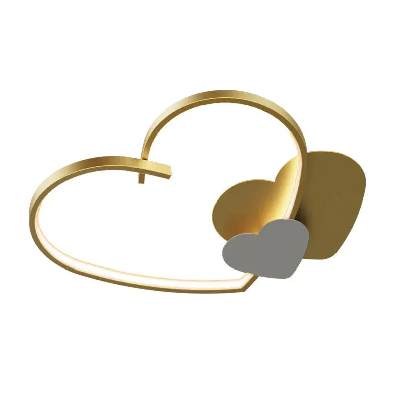 Sophie's Modern Simple Copper Heart-shaped LED Room Ceiling Lamp