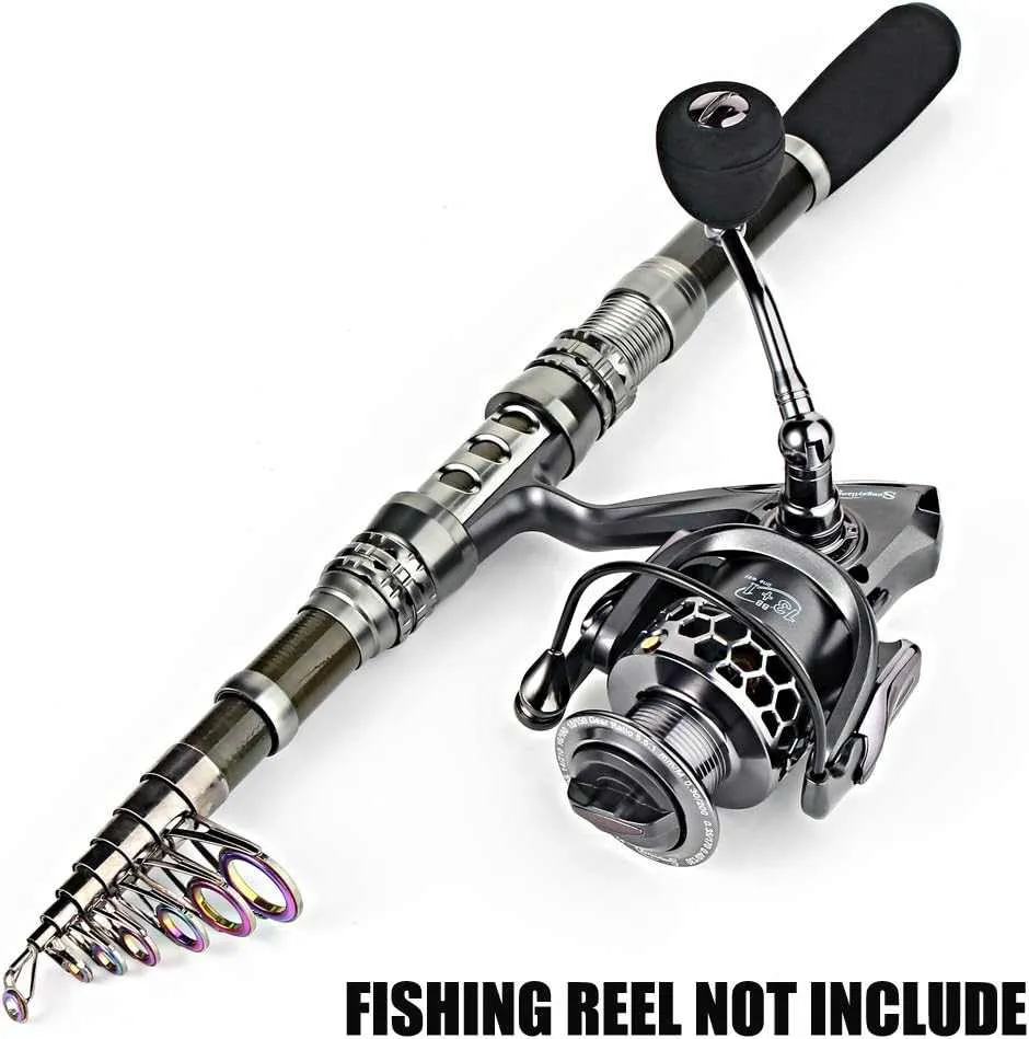 Sougayilang Fishing Rod Combos with Telescopic Fishing Pole Spinning Reels Fishing Carrier Bag for Travel Saltwater Freshwater Fishing