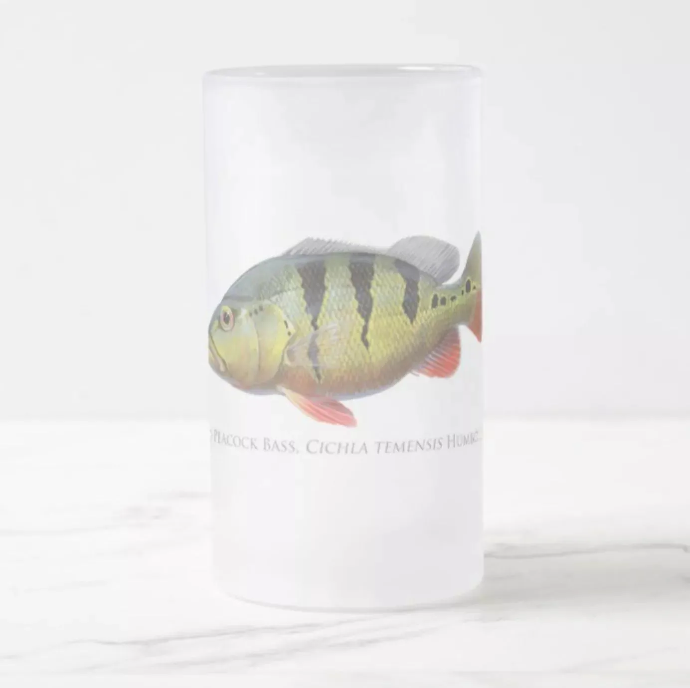 Speckled Peacock Bass (Pavon) - Frosted Glass Stein