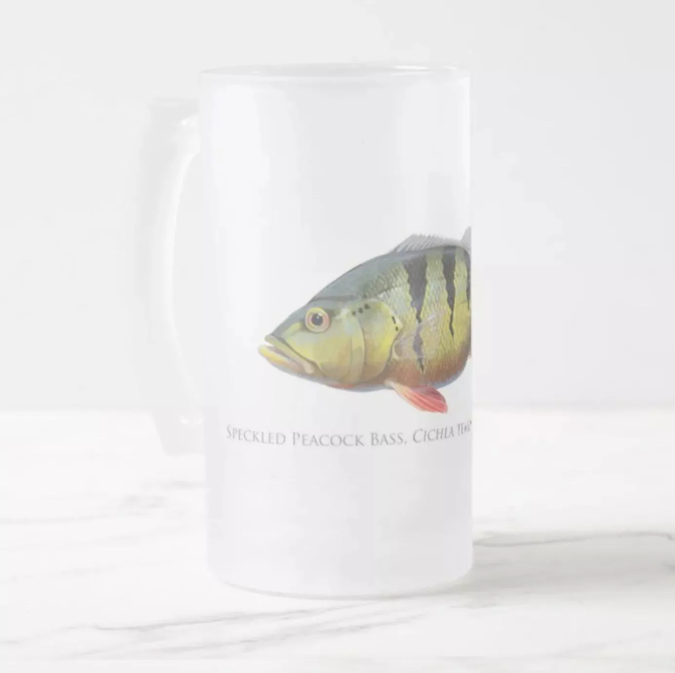 Speckled Peacock Bass (Pavon) - Frosted Glass Stein