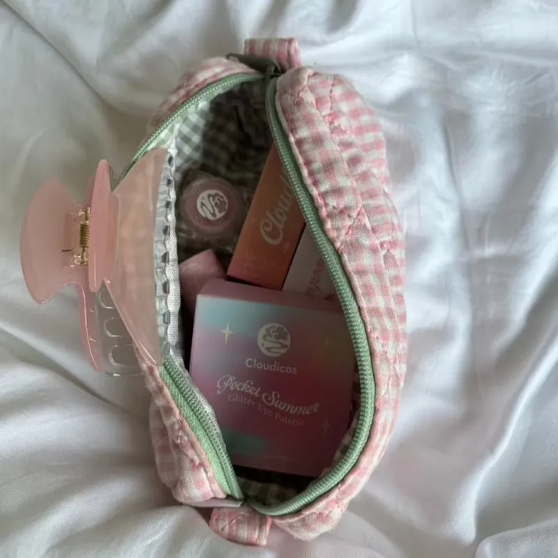 Strawberry Matcha Makeup Bag